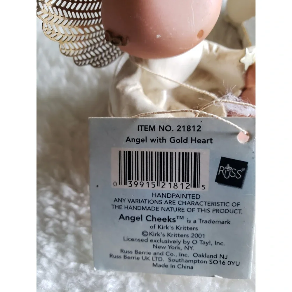 Lot of 2 Kirks Kritters Angel Cheeks Ornaments Russ 2001 Item 21812 ,‎ & 22796